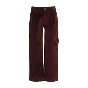 Pantaloni in velluto bordeaux