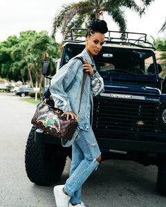 BORSA SPRAYGROUND MONEY CHASER MINI DUFFLE MARRONE
