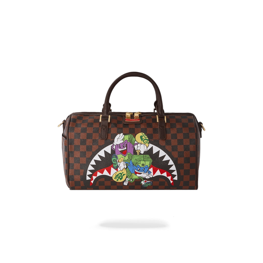 BORSA SPRAYGROUND MONEY CHASER MINI DUFFLE MARRONE