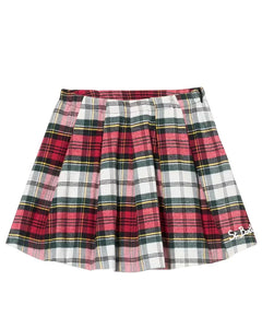 Gonna a pieghe in tartan