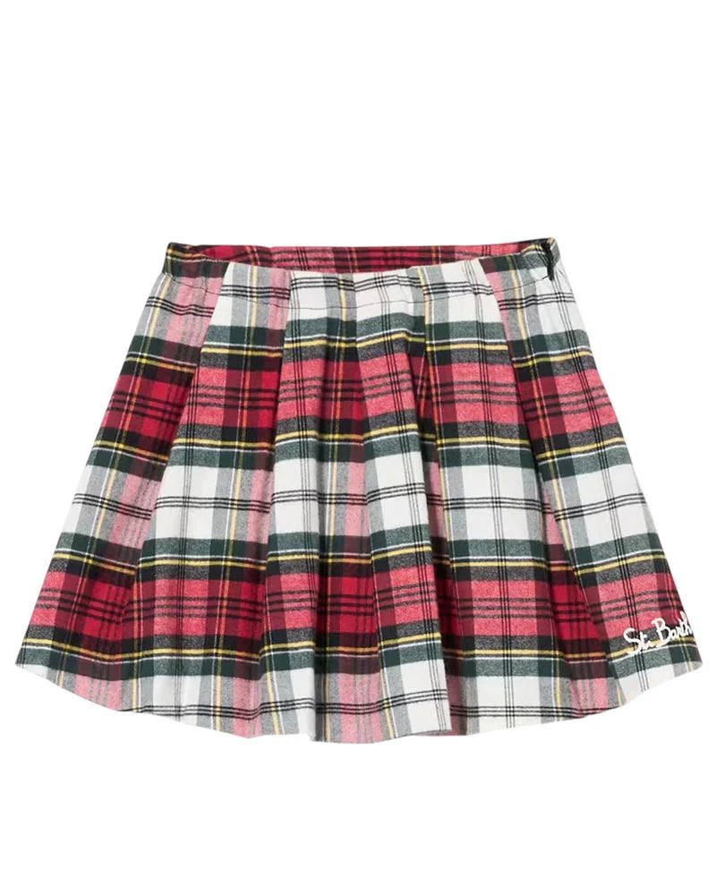 Gonna a pieghe in tartan
