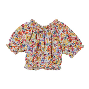 Top a fiori in cotone