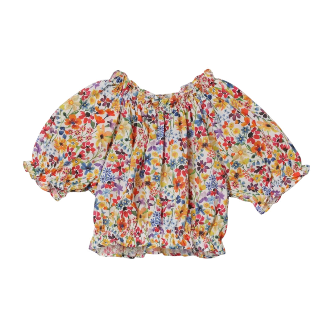 Top a fiori in cotone