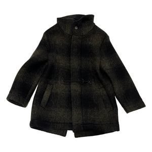 Cappotto in check con zip e cappuccio