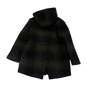 Cappotto in check con zip e cappuccio