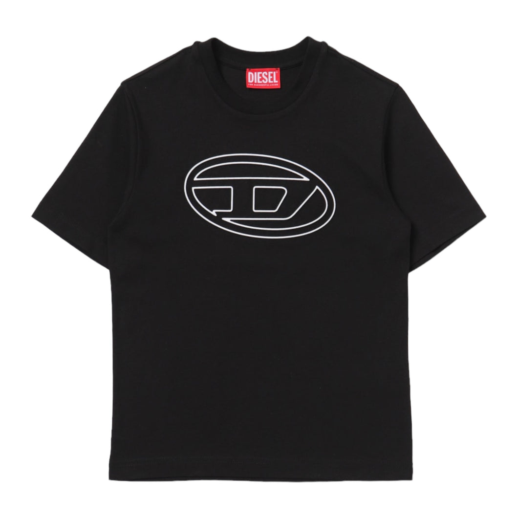 T-shirt nera oval logo