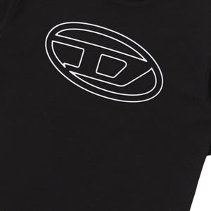 T-shirt nera oval logo