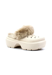 Crocs stomp lined bianco panna