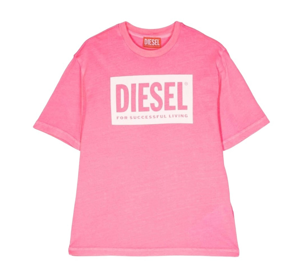 Diesel Kids t-shirt rosa Manifesto Fluo