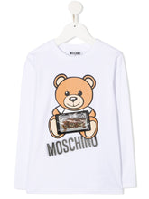 Carica l&#39;immagine nel visualizzatore di Gallery, Moschino Kids T-shirt a girocollo con stampa Teddy Bear
