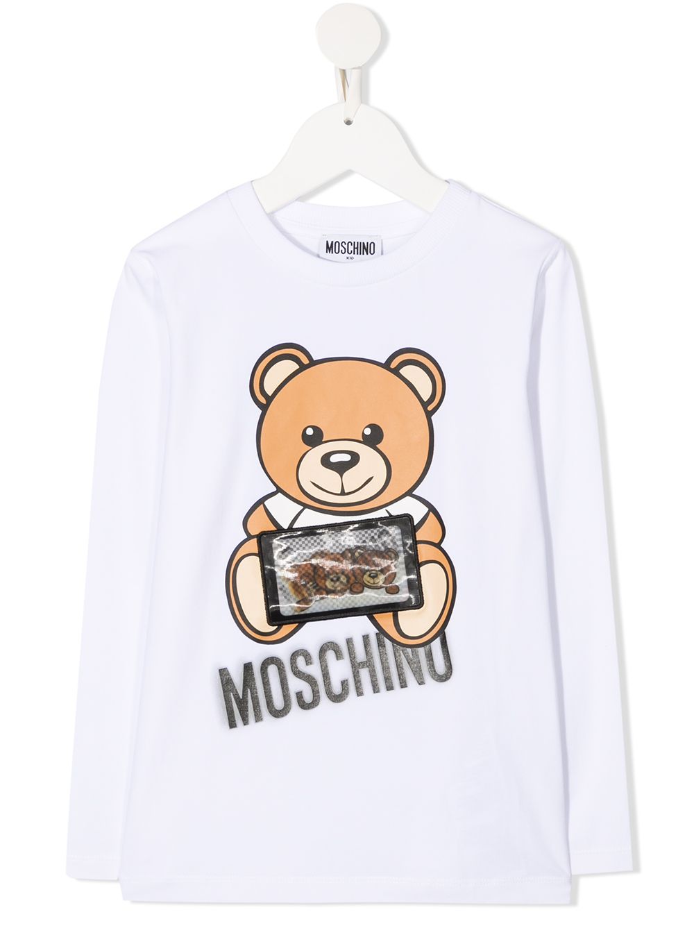 Moschino Kids T-shirt a girocollo con stampa Teddy Bear