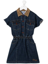 Carica l&#39;immagine nel visualizzatore di Gallery, Philosophy Di Lorenzo Serafini Kids Vestito denim con colletto a contrasto
