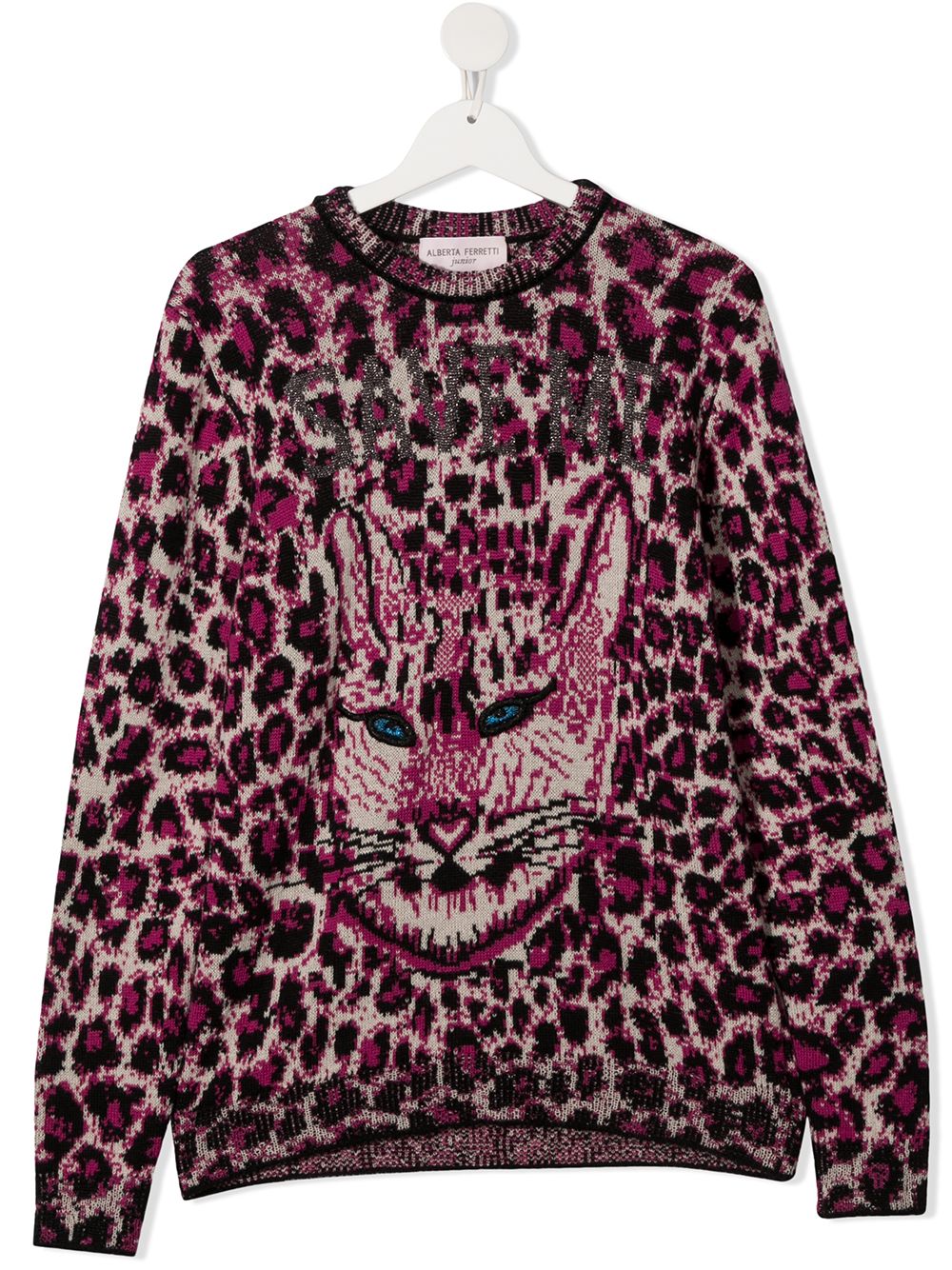 Alberta Ferretti Kids TEEN leopard print knitted jumper