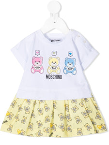 Moschino Kids Vestito Toy Bear bicolore