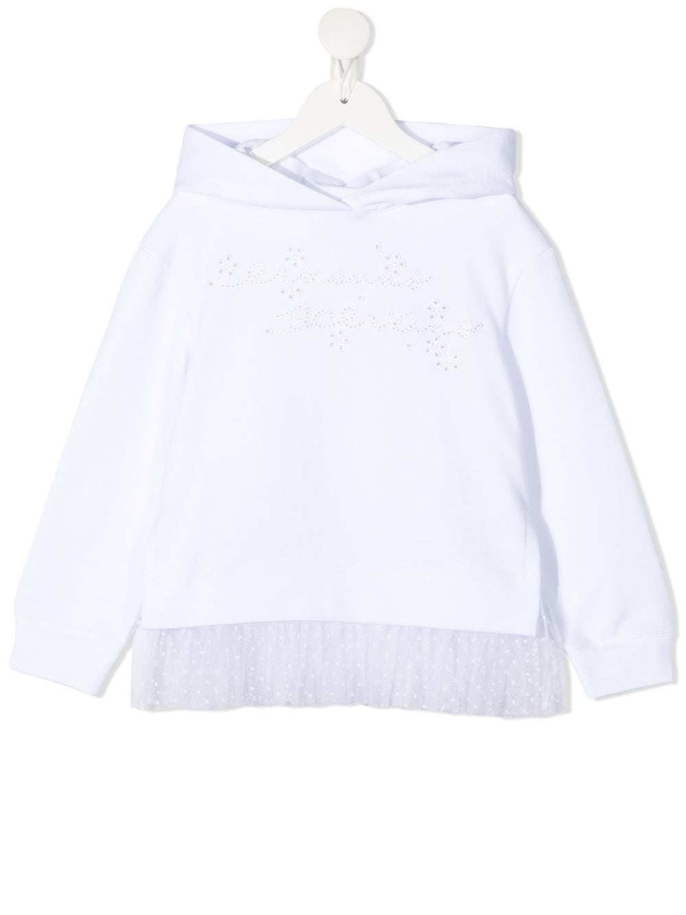 Ermanno Scervino Junior Felpa con orlo in tulle