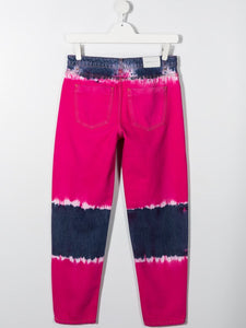 Alberta Ferretti Kids Jeans dritti con fantasia tie dye