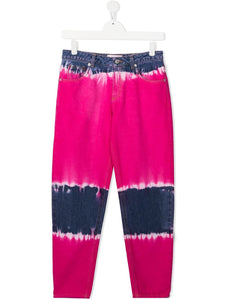 Alberta Ferretti Kids Jeans dritti con fantasia tie dye