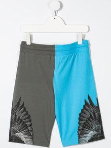 Marcelo Burlon County Of Milan Kids Shorts sportivi con stampa Wings