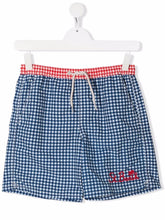 Carica l&#39;immagine nel visualizzatore di Gallery, Mc2 Saint Barth Kids TEEN Jean gingham-print swim shorts
