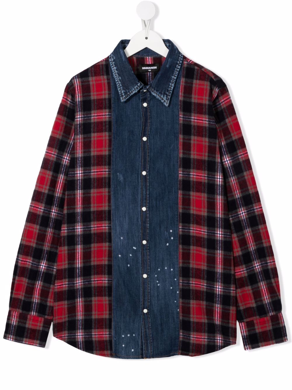 Dsquared2 Kids Camicia denim a quadri