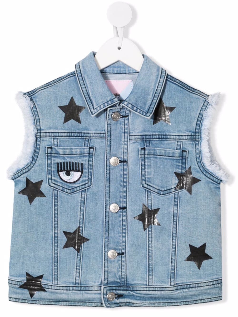 Chiara Ferragni Kids Gilet denim con stampa