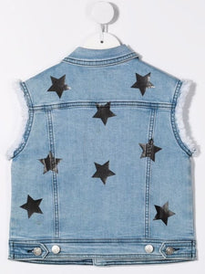 Chiara Ferragni Kids Gilet denim con stampa