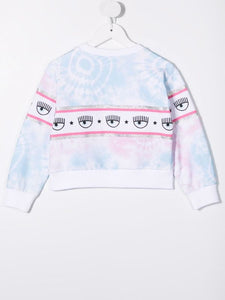 Chiara Ferragni Kids Top con fantasia tie-dye