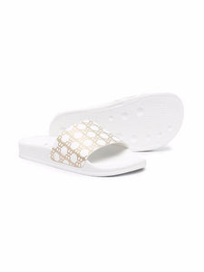 Balmain Kids Sandali slides con stampa