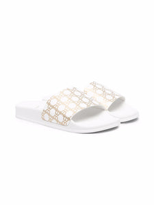 Balmain Kids Sandali slides con stampa