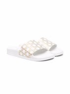 Balmain Kids Sandali slides con stampa