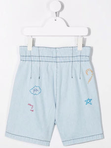 Philosophy Di Lorenzo Serafini Kids Shorts denim con ricamo