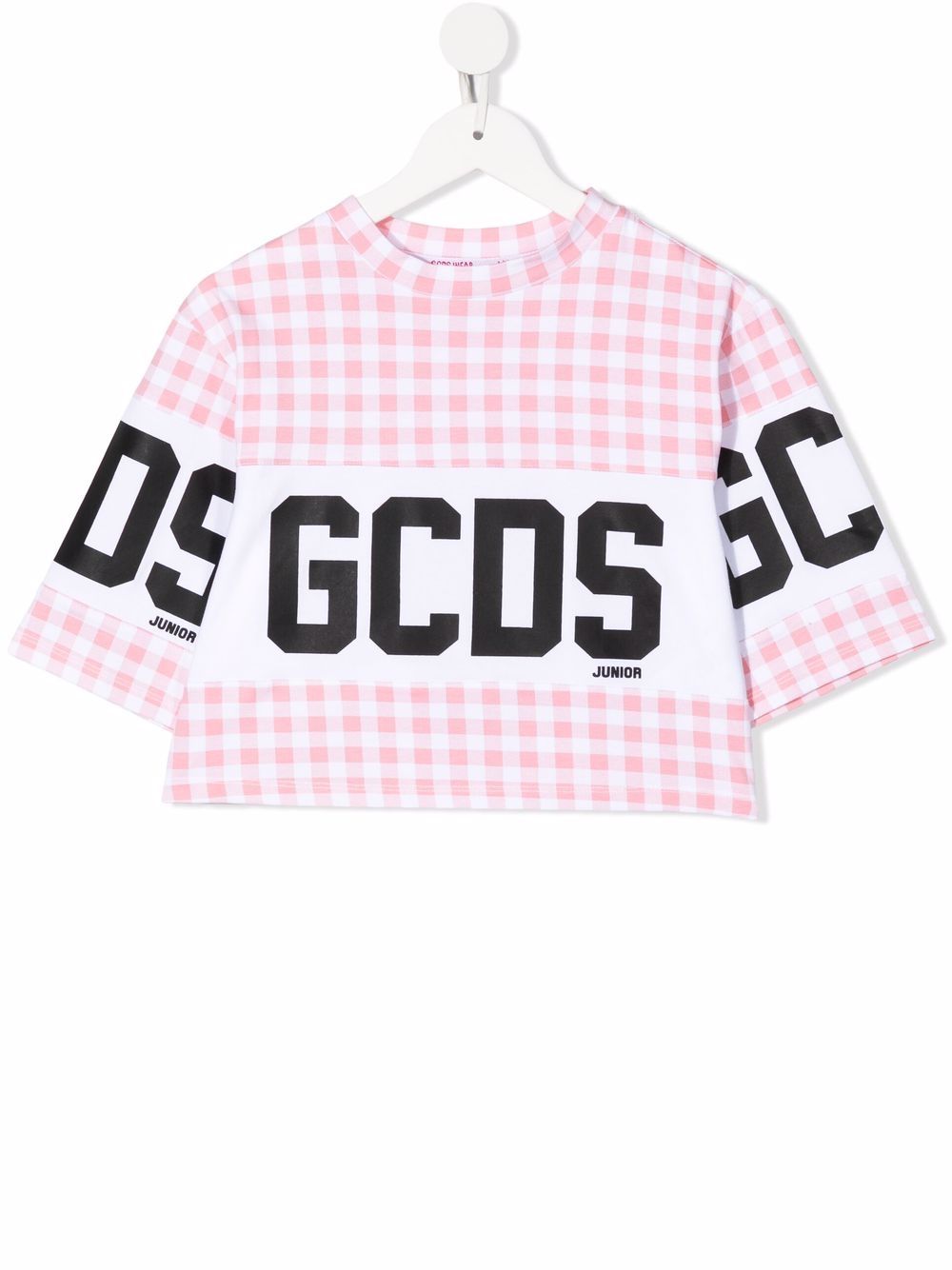 Gcds Kids T-shirt crop con stampa