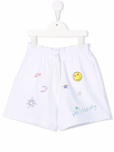 Philosophy Di Lorenzo Serafini Kids Shorts sportivi con ricamo