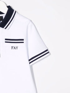 Fay Kids Polo con righe a contrasto