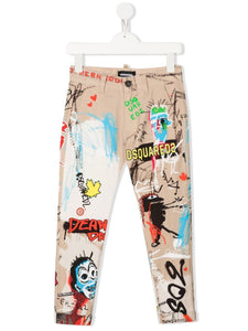 Dsquared2 Kids Pantaloni dritti con stampa