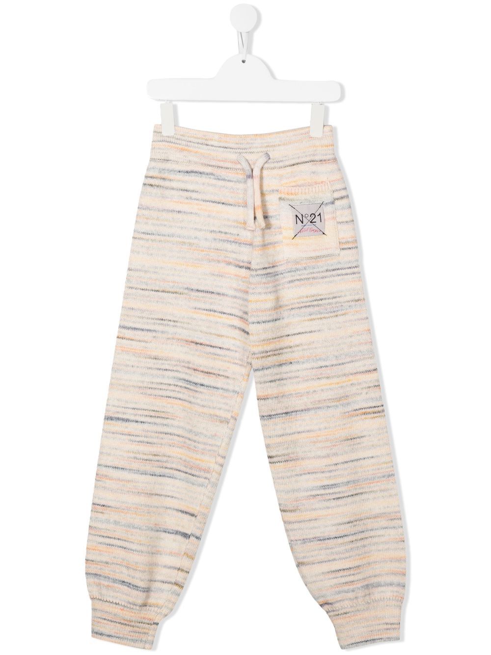 Nº21 Kids Pantaloni sportivi a righe con applicazione