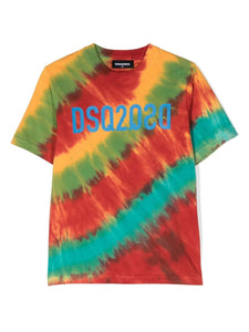 Dsquared2 Kids T-shirt con fantasia tie dye