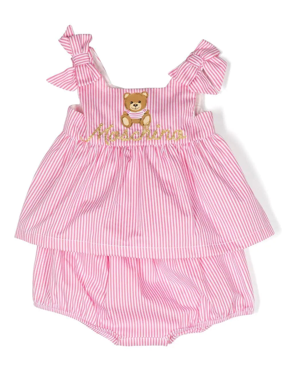 Moschino Kids Abito a righe Teddy Bear