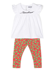 Moschino Kids Set top e pantaloni con ricamo