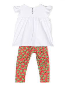 Moschino Kids Set top e pantaloni con ricamo