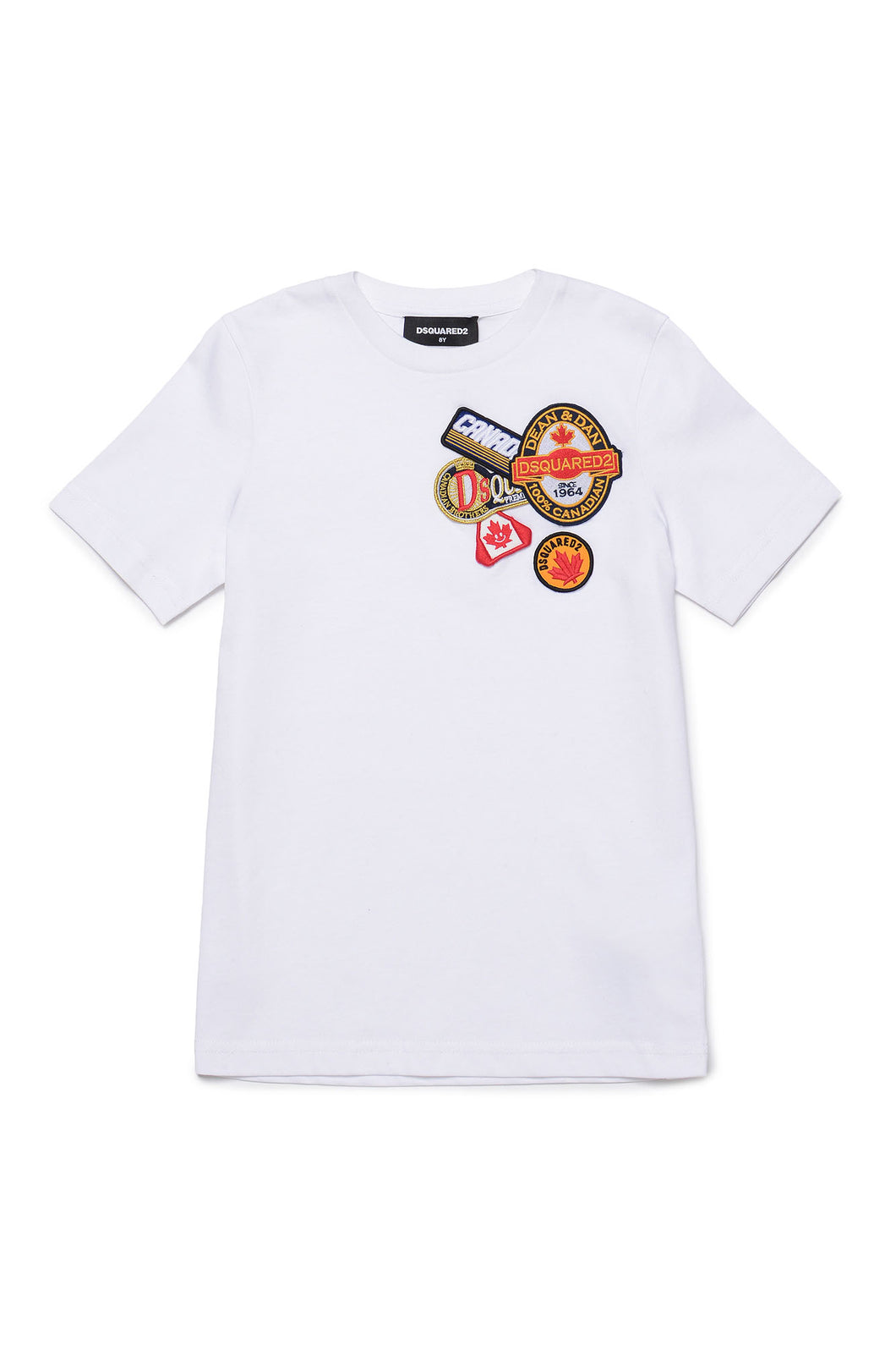 DSQUARED2 t-shirt bianca con applicazioni