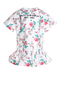 Abito floreale Philosophy kids bianco