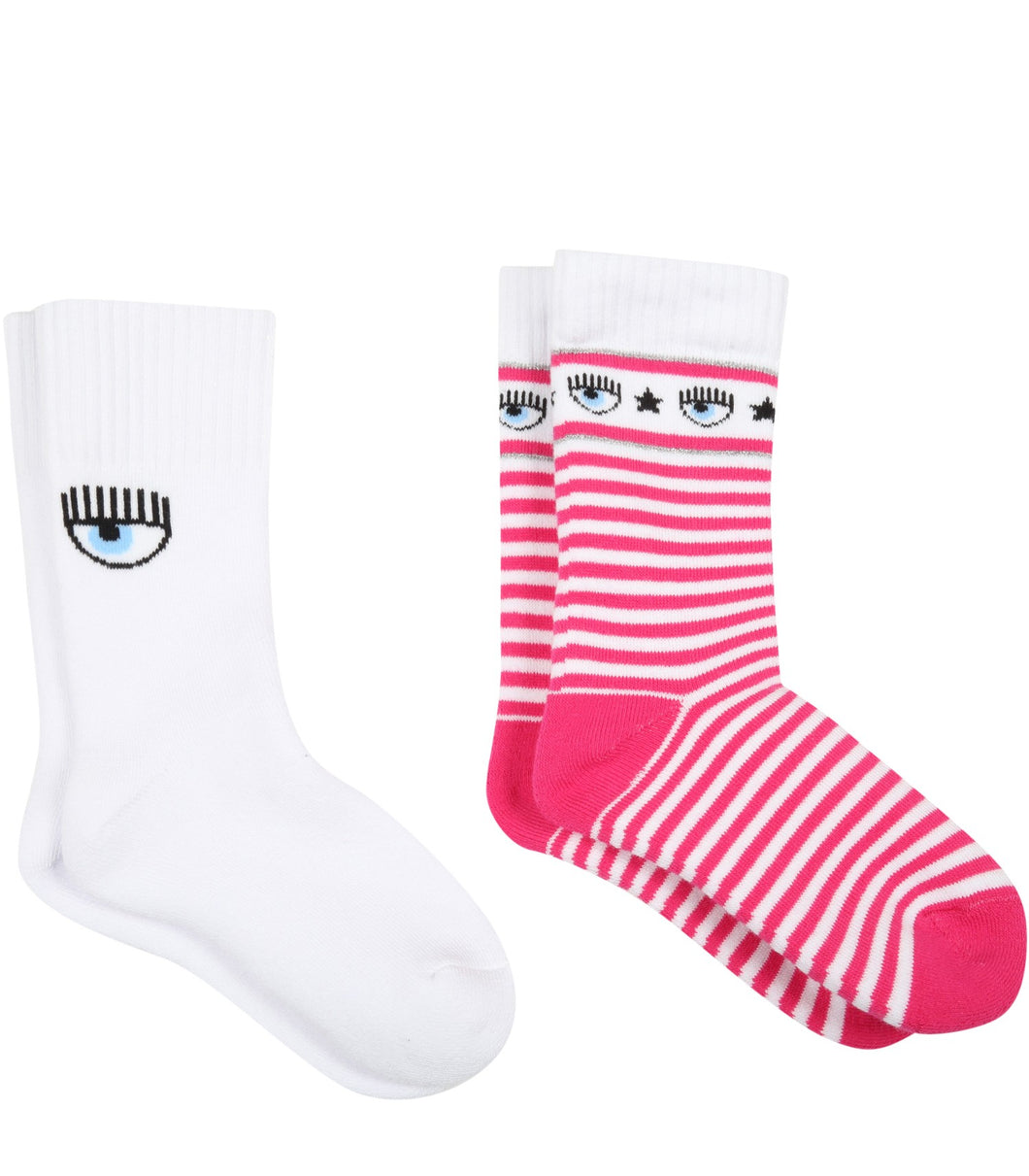 CHIARA FERRAGNI Set calze multicolor per bambina