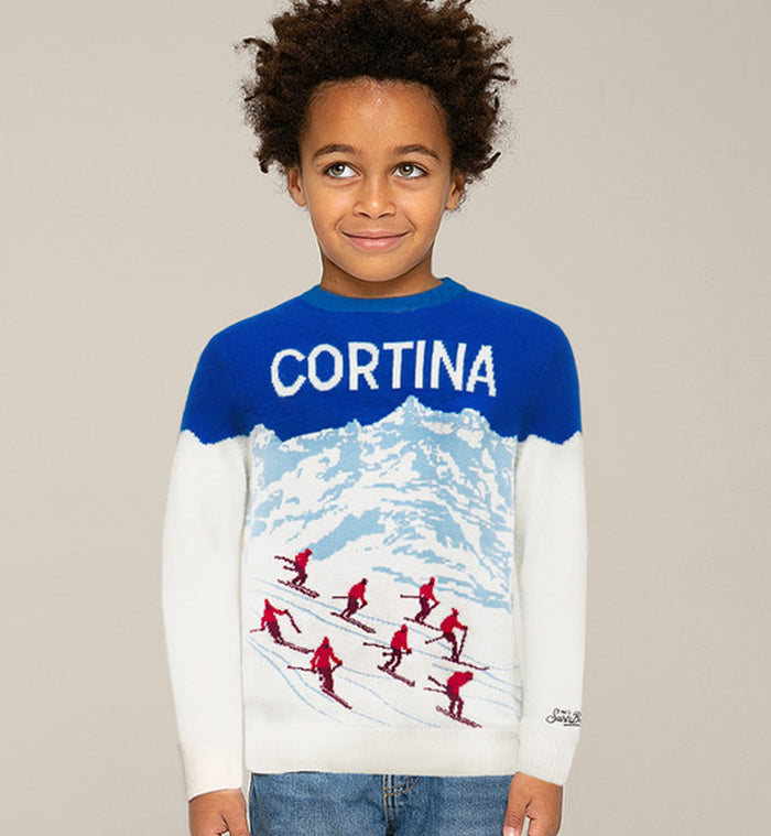 Maglione bimbo stampa jacquard Cortina
