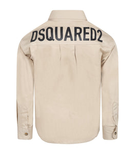 DSQUARED2 Camicia beige per bambino con logo