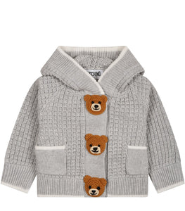 Moschino Kids cardigan grigio neonato