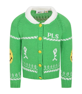 PHILOSOPHY Cardigan verde per bambini con smile